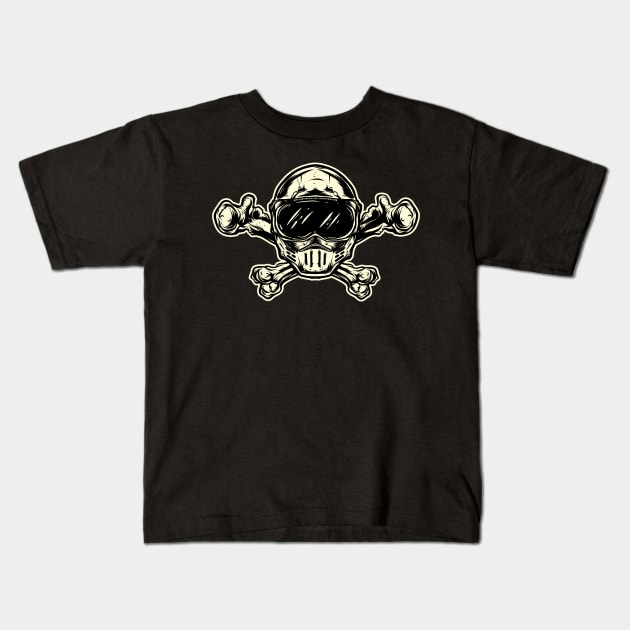 Helmet Skull Kids T-Shirt by tundzgn